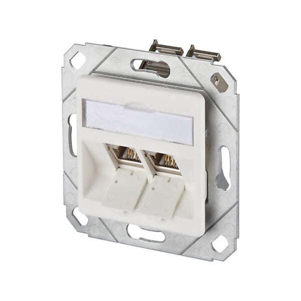 METZ CONNECT Anschlussdose, Cat.6A 2xRJ45,Upk,rws TN E-DATmod-2Upk-rws